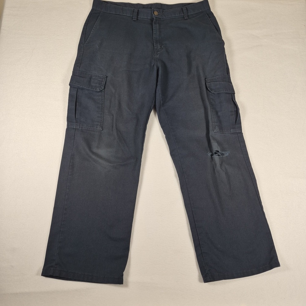 Dickies Cargo Pants Mens 37x29 (Measured) Navy Blue Distressed Skater Utility